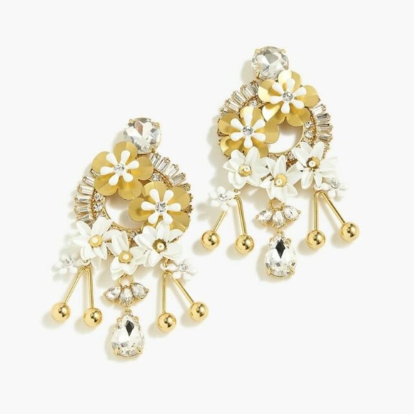 J. Crew Jewelry - New J.Crew Wilderness Crystal Earrings in White